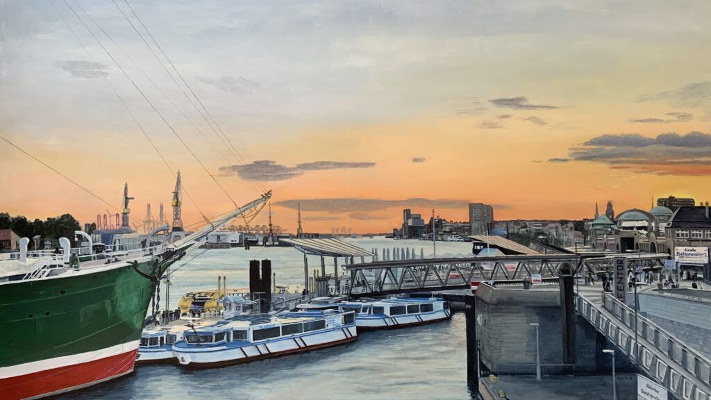 Hafen Hamburg, 80 x 140 auf Leinwand
