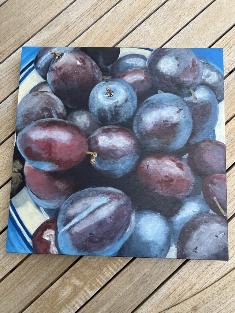 Pflaumen in meiner Küche, in Arbeit