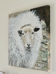 Winterschaf mit Rahmen
